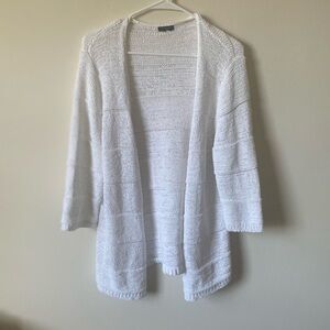Ann Taylor White Textured Cardigan